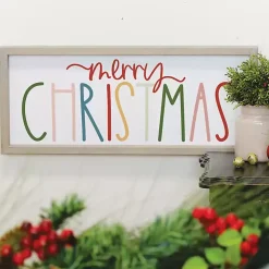 Colorful Merry Christmas Wall Plaque