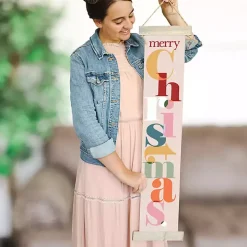 Colorful Merry Christmas Hanging Wall Plaque