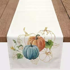 Colorful Pumpkins Harvest Table Runner