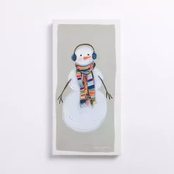 Colorful Snowman Canvas Art Print