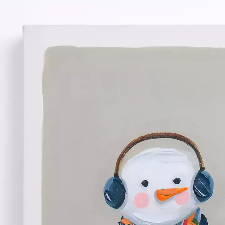 Colorful Snowman Canvas Art Print