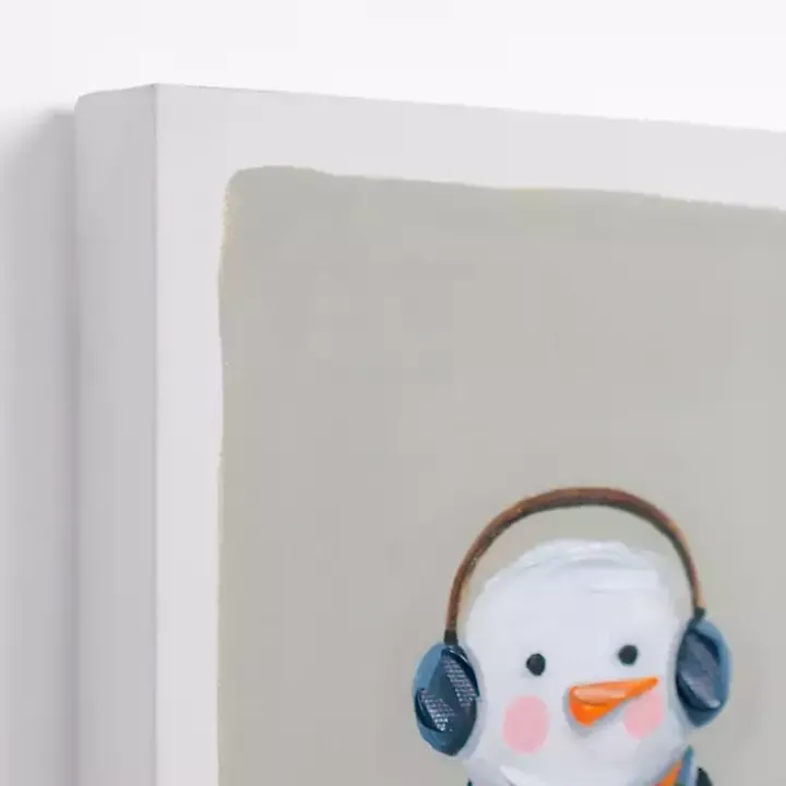 Colorful Snowman Canvas Art Print