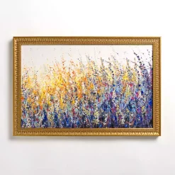 Colorful Wildflowers Gold Framed Art Print