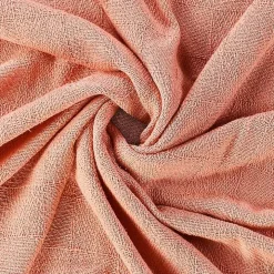Coral Checkered Weave Fringe Throw
