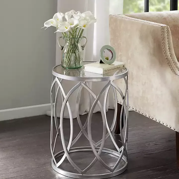 Corey Geometric Gray Accent Table