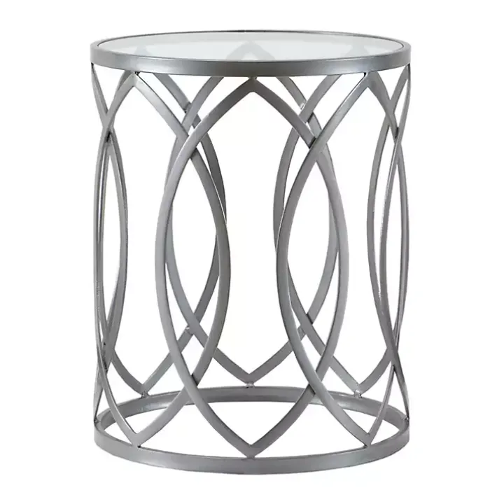 Corey Geometric Gray Accent Table