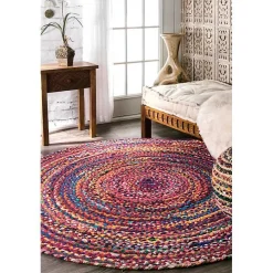 Cotton Braided Tammara Round Area Rug, 6 ft.