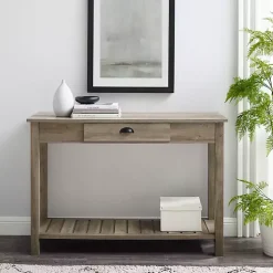 Country Style Graywashed Console Table