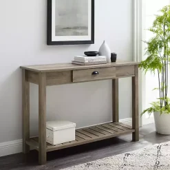 Country Style Graywashed Console Table