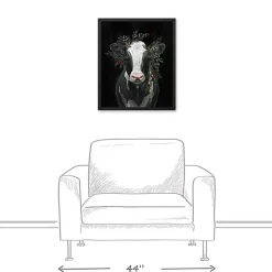 Cow Star Garland Christmas Framed Wall Plaque