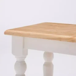 Cream and Natural Wood Dining Bench