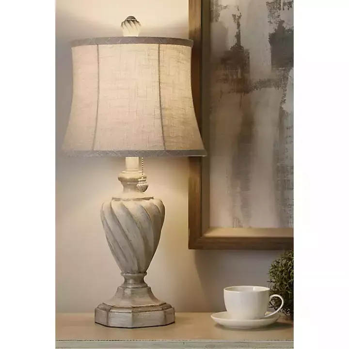 Cream and Off-White Table Lamp