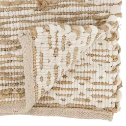 Cream and Tan Woven Diamond Table Runner