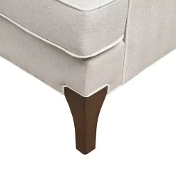 Cream and White Contrast Welting Accent Chair