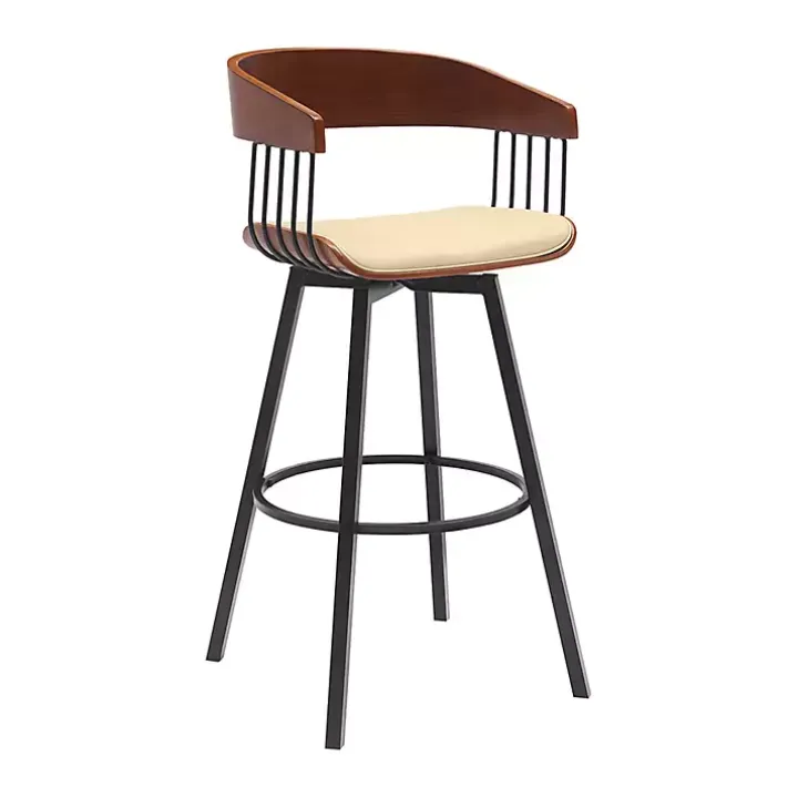 Cream Athena Swivel Bar Stool