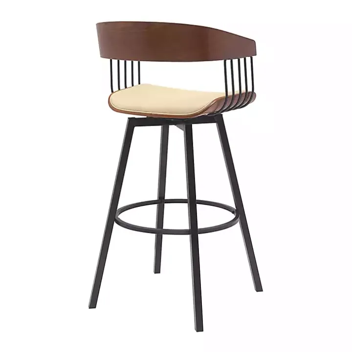 Cream Athena Swivel Bar Stool