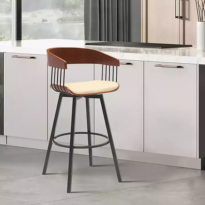 Cream Athena Swivel Bar Stool