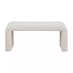 Cream Boucle Waterfall Bench