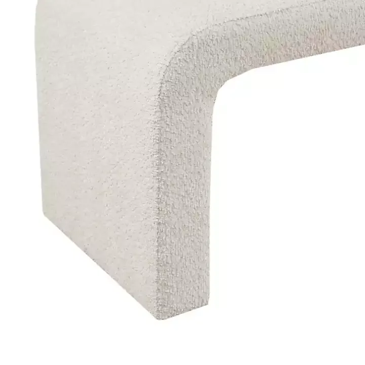 Cream Boucle Waterfall Bench