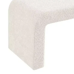 Cream Boucle Waterfall Bench, 52 in.