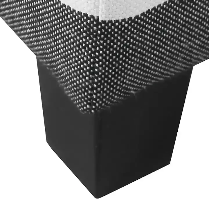 Cream Buffalo Plaid Upholstered Storage Ottoman