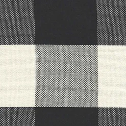 Cream Buffalo Plaid Upholstered Storage Ottoman