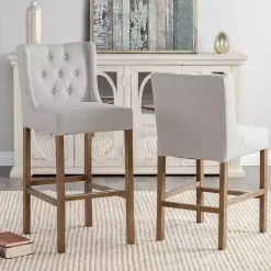 Cream Button Tufted Kia Barstool