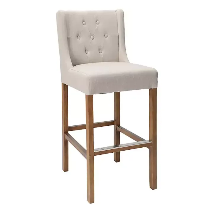 Cream Button Tufted Kia Barstool
