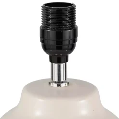 Cream Ceramic Rounded Hourglass Table Lamp