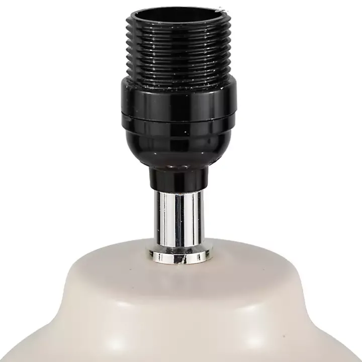 Cream Ceramic Rounded Hourglass Table Lamp