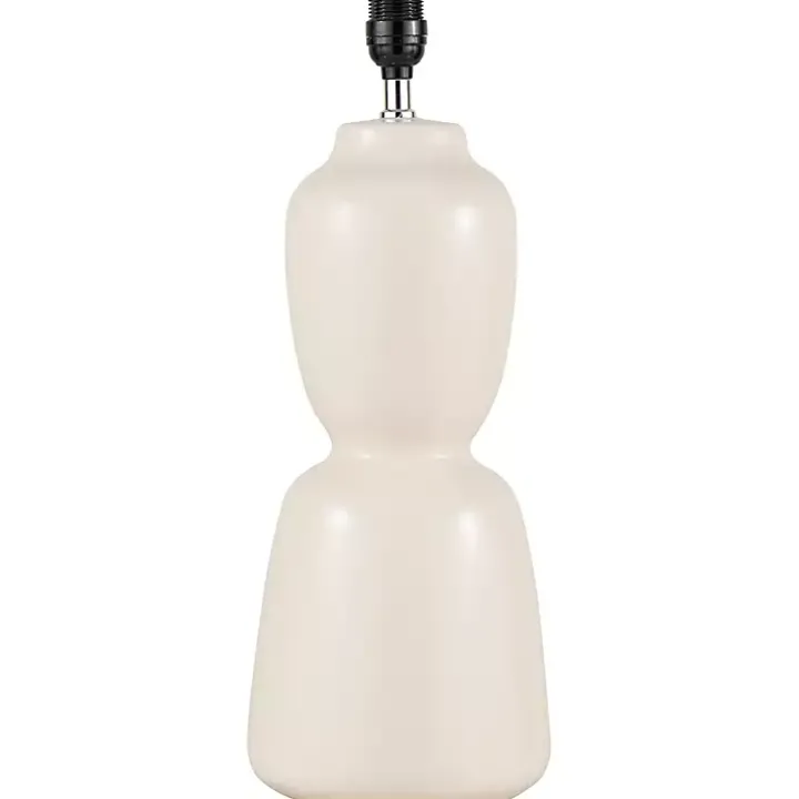 Cream Ceramic Rounded Hourglass Table Lamp