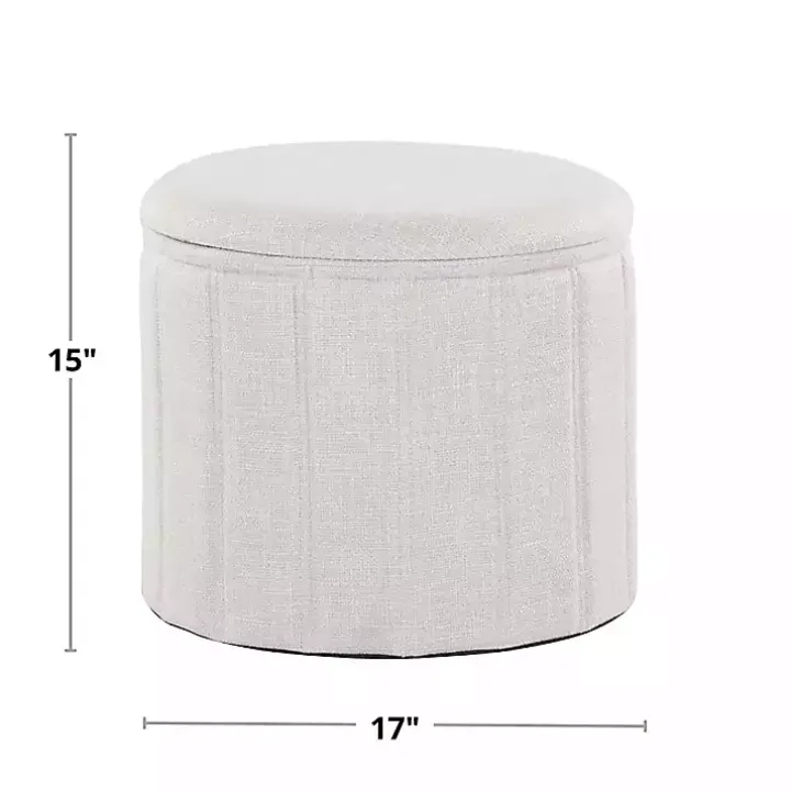 Cream Collapsible Storage Ottoman