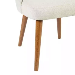 Cream Cut-Out Pecan Wood Dining Chairs, Set of 2