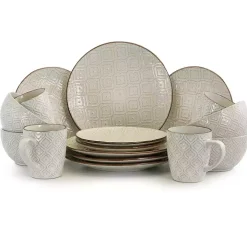 Cream Embossed 16-pc. Dinnerware Set