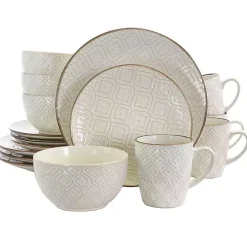 Cream Embossed 16-pc. Dinnerware Set