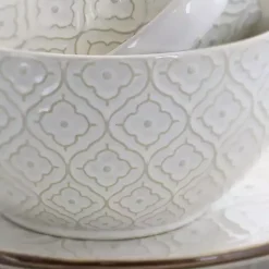 Cream Embossed 16-pc. Dinnerware Set
