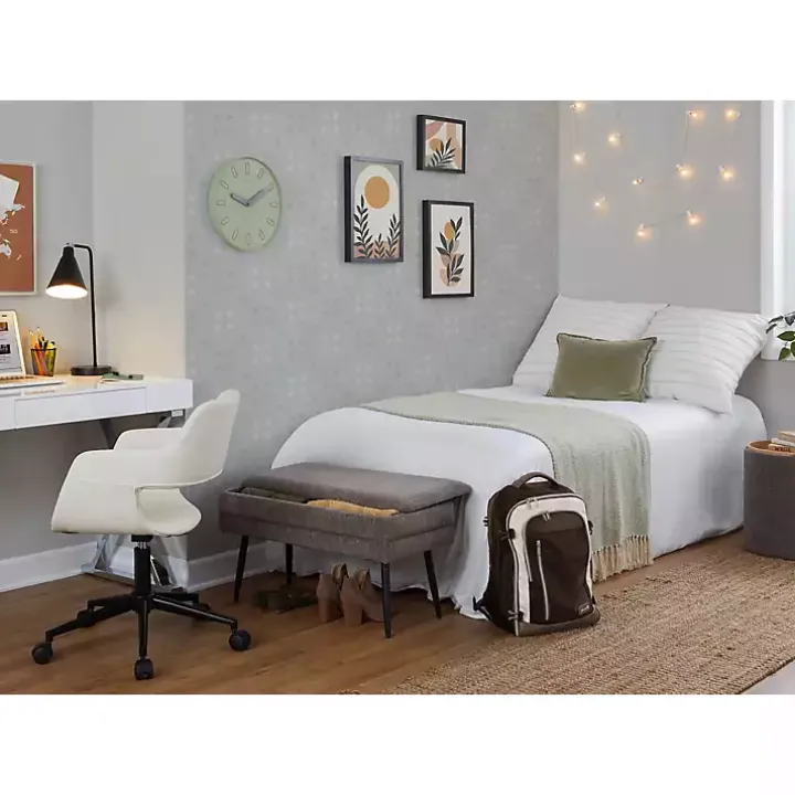 Cream Faux Leather & Black Marshall Office Chair