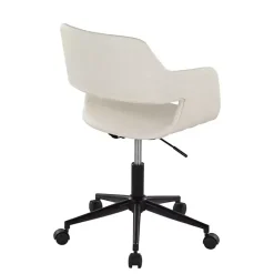 Cream Faux Leather & Black Marshall Office Chair