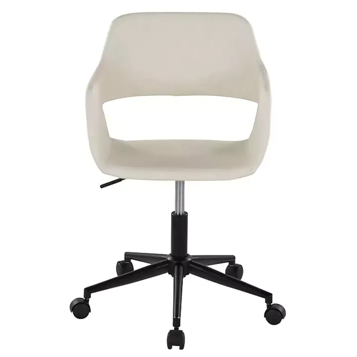 Cream Faux Leather & Black Marshall Office Chair