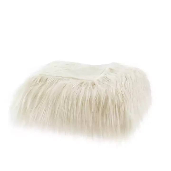 Cream Faux Mink Fluffy Throw