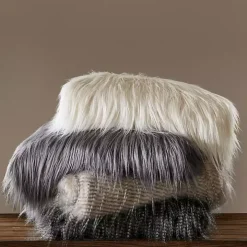 Cream Faux Mink Fluffy Throw