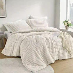 Cream Fluffy Ribbed 2-pc. Twin Comforter Set