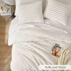Cream Fluffy Ribbed 2-pc. Twin Comforter Set
