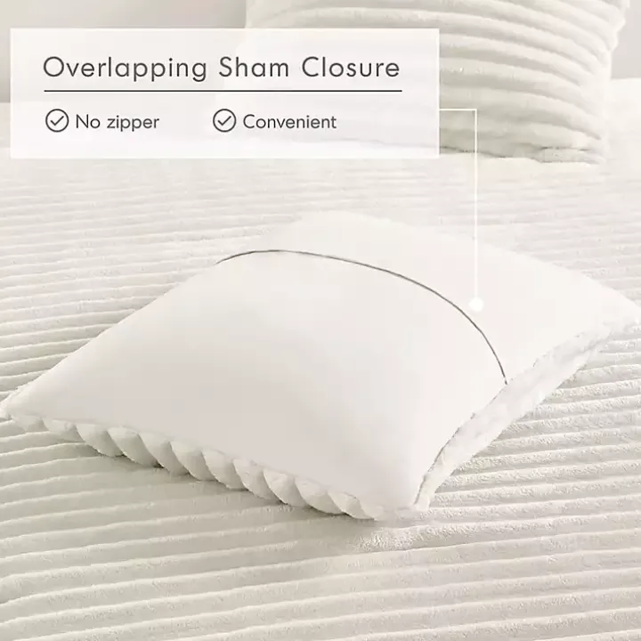 Cream Fluffy Ribbed 2-pc. Twin Comforter Set