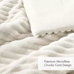 Cream Fluffy Ribbed 2-pc. Twin Comforter Set