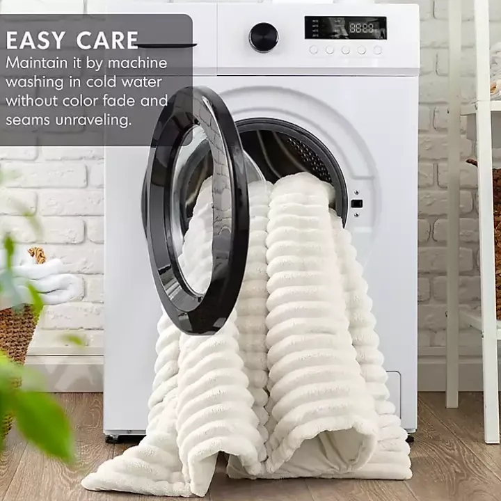 Cream Fluffy Ribbed 2-pc. Twin Comforter Set