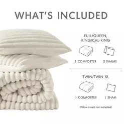 Cream Fluffy Ribbed 2-pc. Twin Comforter Set
