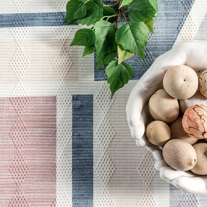 Cream Geometric Shapes Washable Area Rug, 8x10