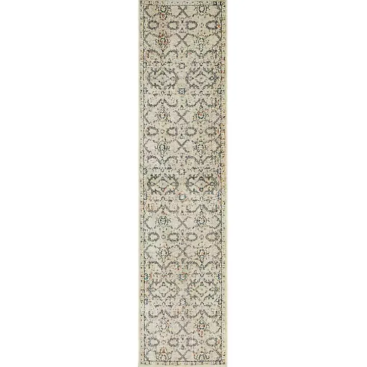 Cream Granary Floral Runner, 2x10