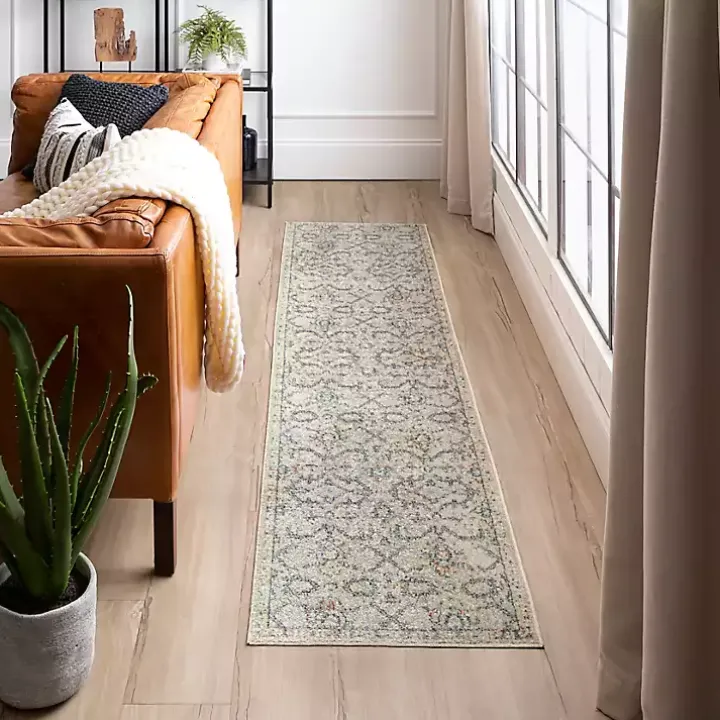 Cream Granary Floral Runner, 2x10